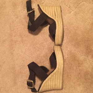 Black and Tan Strappy wedges