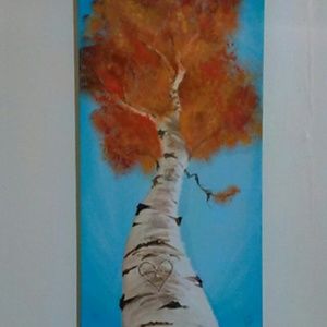 Canvas painting "lover's birch"