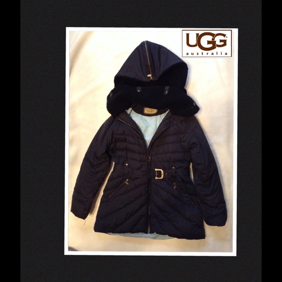 UGG australia down shearling coat black sz M