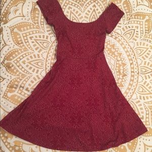 ❤️SALE❤️Red Printed Skater Style Dress