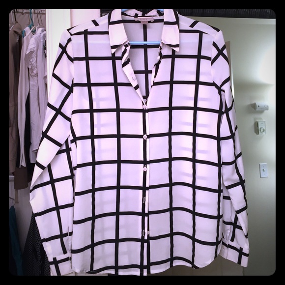 Loft button down retro-style blouse -SZ S