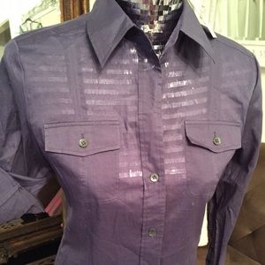 Theory purple button down shirt . Size M NWT