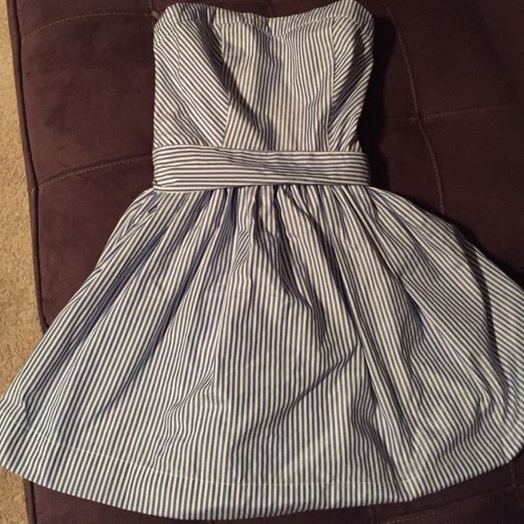 Blue and white stripe dress