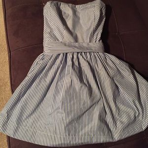 Blue and white stripe dress