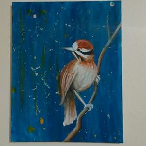 Canvas painting "watch bird"