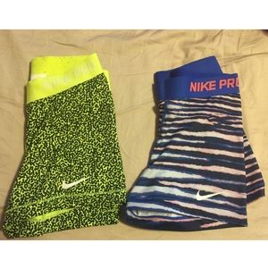 Two pairs of Nike pro spandex