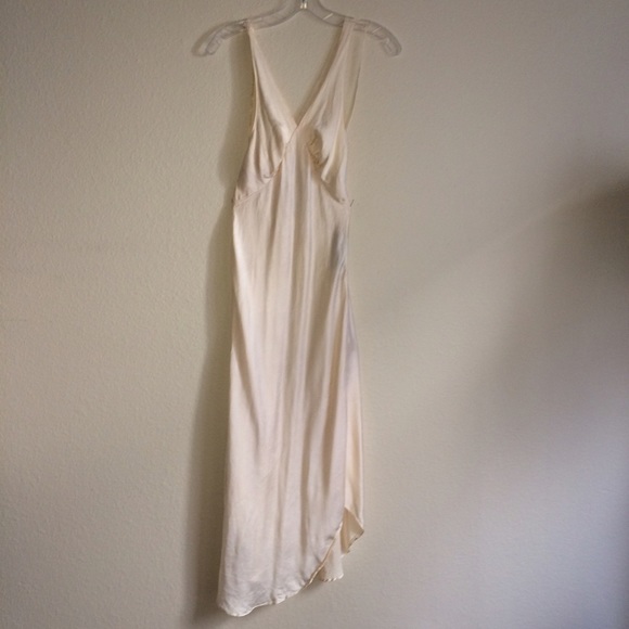 Vtg Foret De Frambois Ivory Silk Cocktail Dress