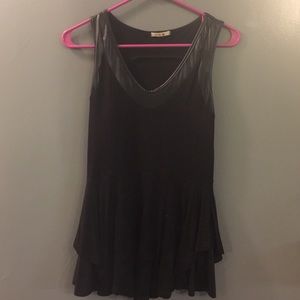 black sleeveless top