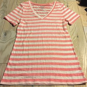 Pink/white stripped tee shirt