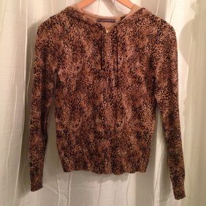Liz Claiborne Tops - Liz Claiborne animal print, zip front cardigan Liz Claiborne Tops - Liz Claiborne animal print, zip front cardigan