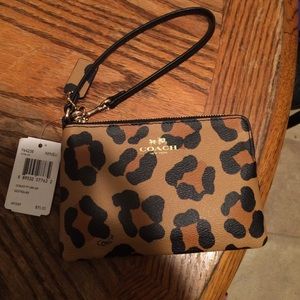Leopard print wristlet