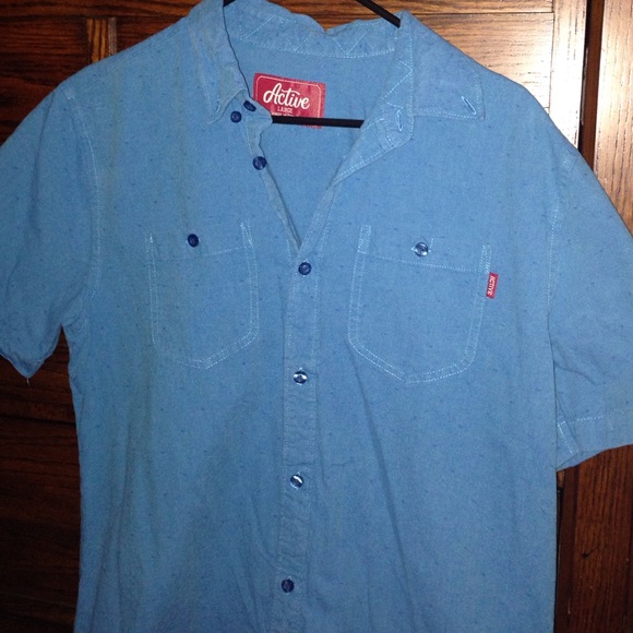 Active blue button up - Picture 1 of 2