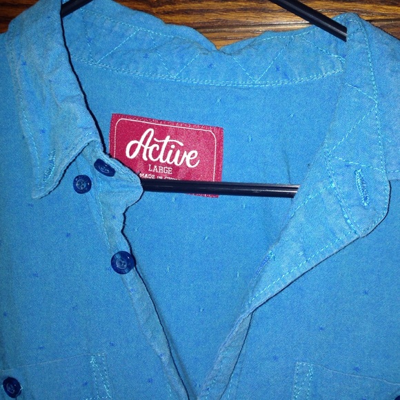 Active blue button up - Picture 2 of 2