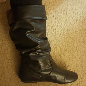 Black leather boots