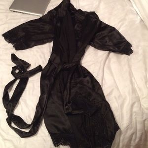 Silk black robe