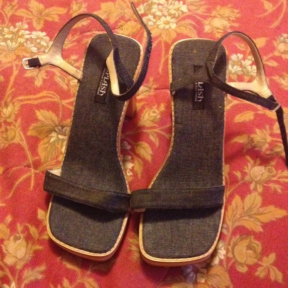 Cute denim heels