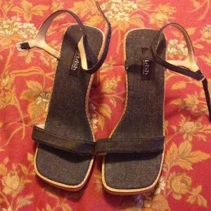 Cute denim heels
