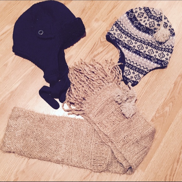 Accessories - Ear Flap Hats and Fringe Scarf Set