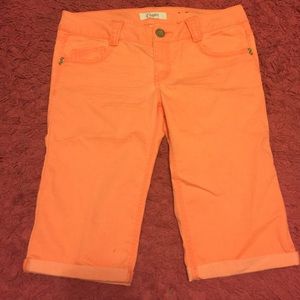 Bright coral capris
