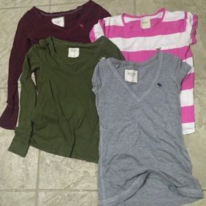 3 Abercrombie and 1 Hollister shirts