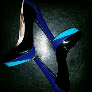 BCBG Black/Purple/Blue Heels