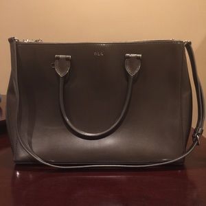 Women's Gray Double-Zip Satchel Bag