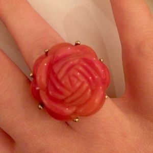 Red and gold rose ring