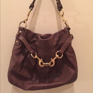 Coach brown leather shoulder bag