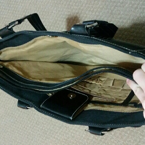 Black tote briefcase bags