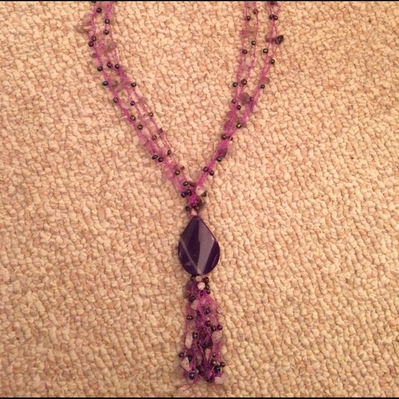 Purple beaded necklace