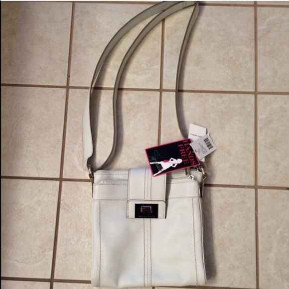 White Leather Tignanello Cross Body Bag