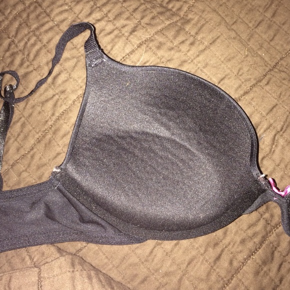 Xhilaration Black Bra W/ Pink Bow - Picture 2 of 2