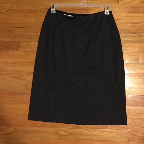 Brooks Brothers Charcoal Wool Pencil Skirt