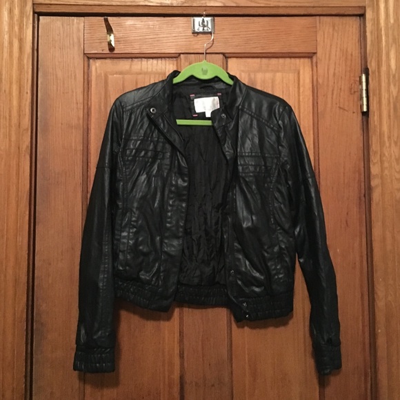 Black vegan leather jacket