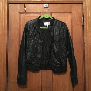 Black vegan leather jacket