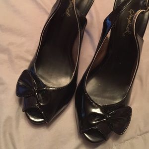 Sling back peep toes