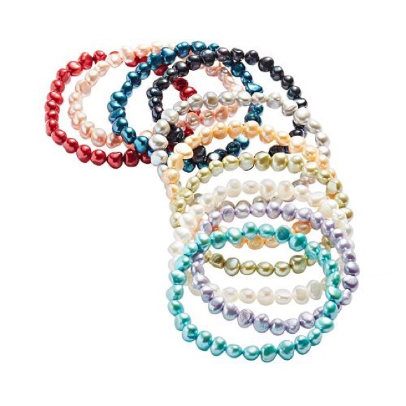 Honora Jewelry - 10 Honora Dyed Fresh Water Pearl Stretch Bracelets