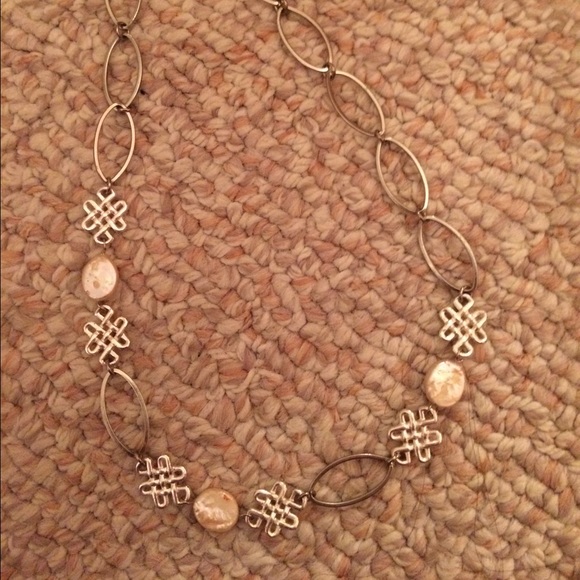 Silver and pink necklace