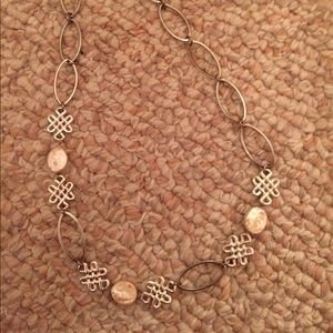 Silver and pink necklace