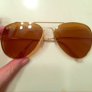 Golden ray ban aviators