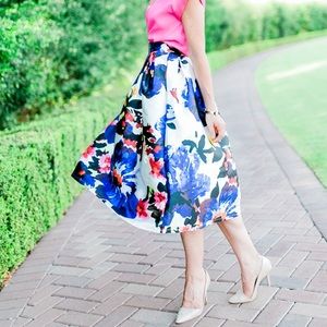Shein watercolor midi skirt