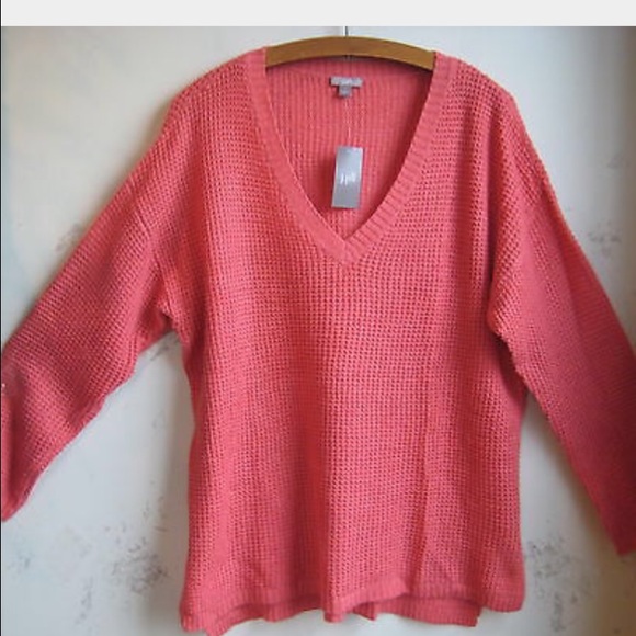 J.Jill Super soft coral v-neck sweater