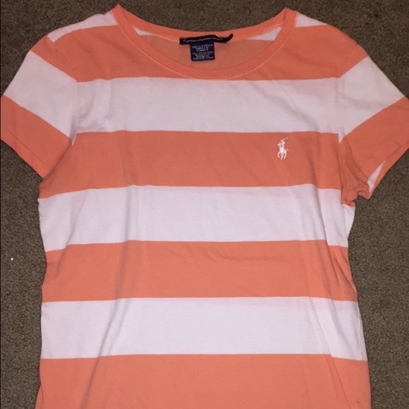 Ralph Lauren Polo orange/coral stripe t-shirt