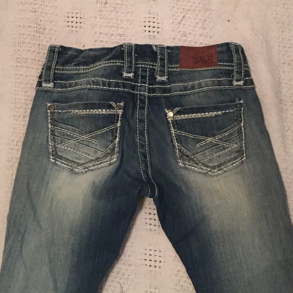 BKE Stella Destructed Straight Leg Jeans
