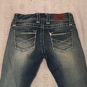 BKE Stella Destructed Straight Leg Jeans