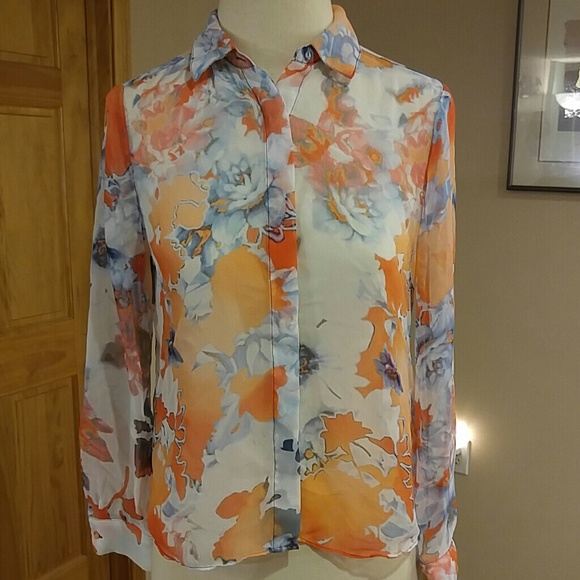 Colorful Sheer Blouse