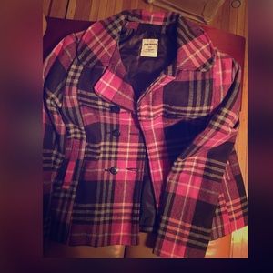 Pink Plaid Pea Coat, must go !