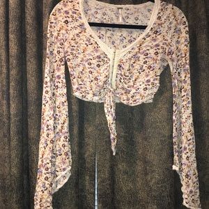 Free People Front Tie Blouse