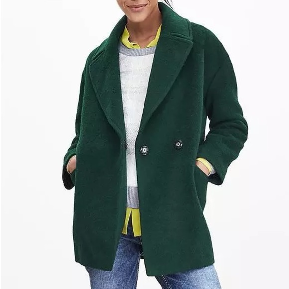 NWT Banana republic green cocoon wool coat - Picture 3 of 4