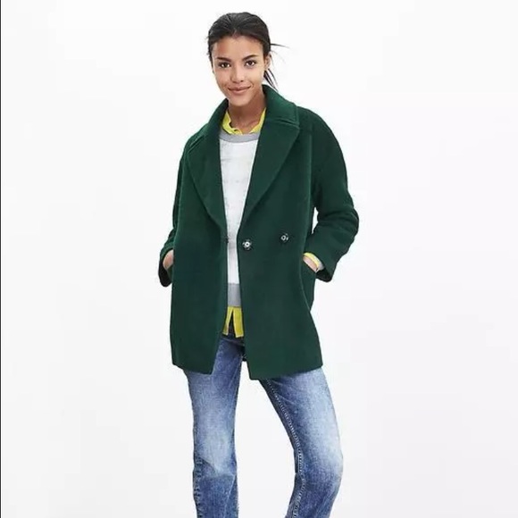 NWT Banana republic green cocoon wool coat - Picture 4 of 4